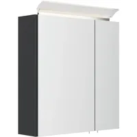 Posseik Spiegelschrank inkl. Design LED-Lampe u. Glasböden 60 cm