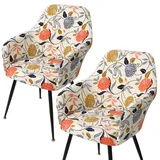 MEIVINES Stuhlhussen Stretch Stuhlbezug Sesselbezug 4er Set Stuhlhussen Schwingstühle mit Armlehnen Abnehmbare Schonbezug für Bürostühle Esszimmerstühle Schminktisch Stuhl Küchenstühle (Beige, 4PCS)