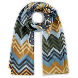 Codello Schal mit Zickzack-Muster und coolem BLABLA-Statement Onesize Damen 