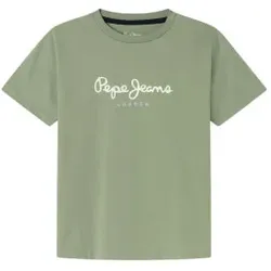 Pepe Jeans Unisex für Kinder. PB503975 Neu Kunst-T-Shirt grün (164cm), Lässig, Baumwolle, Kurzarm, Kinderbekleidung
