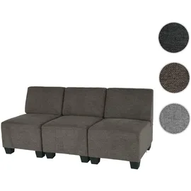 MCW 3-Sitzer Sofa Couch Moncalieri, Stoff/Textil ~ braun,