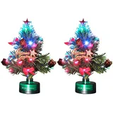Pearl 2er-Set LED-Weihnachtsbäume mit Glasfaser-Farbwechslern