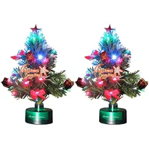 Pearl 2er-Set LED-Weihnachtsbäume mit Glasfaser-Farbwechslern