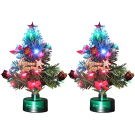 Pearl 2er-Set LED-Weihnachtsbäume mit Glasfaser-Farbwechslern