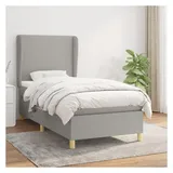 vidaXL Boxspringbett 100 x 200 cm Hellgrau