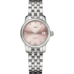 Mido Baroncelli Lady Twenty Five M039.007.11.336.00 - mit satiniertem Sonnenschliff,rosa,silber - 25mm