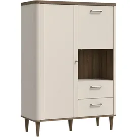 Forte Highboard 100,1 x 142,9 x 41,2 cm Beige / Valencia Eiche