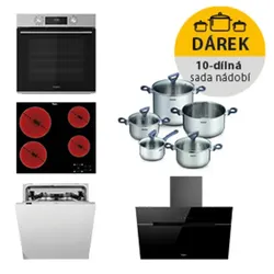 Whirlpool Backofen OMK58CU1SX + Ceran-Kochfeld AKT8090NE + Dunstabzugshaube WHVP62FLTSK + Einbau-Geschirrspüler WIC3C26F SETWH26