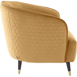 Home Affaire Sessel HOME AFFAIRE "Oradea Cocktailsessel", gold, B:85cm H:78cm T:87cm, Samtoptik (100% Polyester), Sessel, Sessel, mit eleganter Steppung auf Rückseite der Rückenlehne