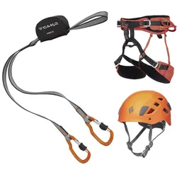 C.A.M.P. Kit Ferrata Basic: Klettersteigset Kinetic + Klettergurt Jasper CR4 + Helm Half Dome - Grey/Orange