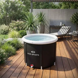 ECD Germany Eisbad Ø80 cm, 350L Schwarz-Weiß aus Oxford-Gewebe
