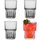 4er Trinkgläser Wassergläser Cocktailgläser Set| 320ML Eiskaffee Gläser Latte Macchiato Gläser Kaffeebecher| Stapelbar Klarglas Longdrinkgläser Für Saft, Eiskaffee, Cocktails, Whiskey (320ML)