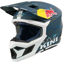 Kini MX3 Red Bull 1.0, Motocrosshelm - Matt Dunkelblau/Weiß/Blau - XL