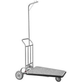 Vevor Gepäckwagen, 272 kg Tragkraft, 3-rädriger Gepäckwagen aus Edelstahl, Kofferwagen mit grauem Teppichboden & Gummirädern, ideal für Kongresszentren, Hotels, Mietobjekte, Silber, 1080x640x1800mm