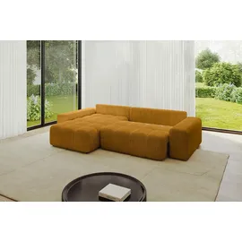altdecor Ecksofa Cord 2-Sitzer Senfgelb