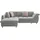 luma-home Ecksofa mit Schlaffunktion und Bettkasten Ottomane links, Mikrofaser in Grau, 2 Zierkissen Rosé / 17002