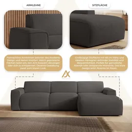 ax living Eckcouch L Form Grau