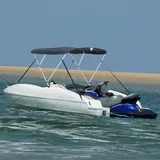 vidaXL 3-Bow Bimini-Top mit Mesh-Seitenteilen 183x(137-152)x137 cm - Blau