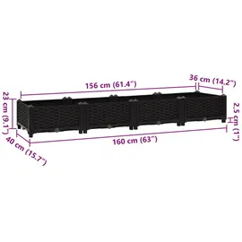 vidaXL Hochbeet 160x40x23 cm Polypropylen