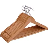 Spetebo Holz Kleiderbügel Natur - 10 Stück - Hosenbügel Anzugbügel Bügel Holzbügel