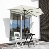 Sekey Halbrunder Sonnenschirm 270cm Wandmontage Wandschirm mit Kurbel Balkon
