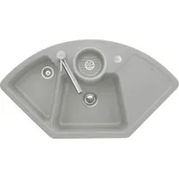 Villeroy & Boch Solo Eck 1,5 Becken rechts Einbauspüle Fossil/Keramik Excenterbetätigung 1075 x 600 mm