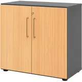 HAMMERBACHER Aktenschrank 928T2, V928T2/G/6/BS grafit, buche 1 Fachboden 80,0 x 42,0 x 74,8 cm