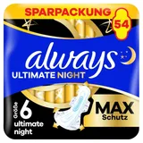Always Damenbinden Ultimate Night Größe 6 mit Flügeln 54 St.