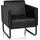 HJH Office Loungesessel ARUBA BLACK Kunstleder 56 x 54,5 x 73 cm Schwarz mit Armlehnen