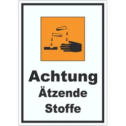 Aufkleber Gefahrensymbol ätzend A6 (105x148mm)