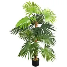 Decovego Kunstpflanze Farnpalme, Kunstpalme im Topf mit 12 Palmenwedeln, Höhe 120cm
