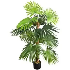 Decovego Kunstpflanze Farnpalme, Kunstpalme im Topf mit 12 Palmenwedeln, Höhe 120cm
