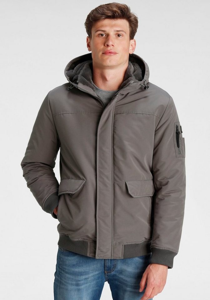 ALPENBLITZ Outdoorjacke "Visby" mit Fellimitat in der Kapuze grau XXL (60/62)