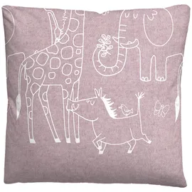 biberna Bettwäsche 0840520 Tiere Lila 135 x 200 cm + 2 x 80 x 80 cm