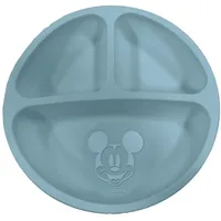 Stor Baby Silikonteller Mickey Mouse BABY - blau