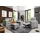 Fun Möbel Ecksofa inkl. Hocker und Sessel CANTON Stoff Liverpool Grau Ottomane Rechts - Blau