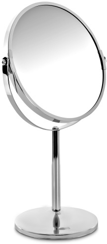 Raburg Kosmetikspiegel Niki, 3x/1x Vergrößerung, doppelseitig, 360°, 17 cm Ø, 32 cm hoch, Tischspiegel für: Gesichts- & Bartpflege, Schminken