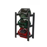 Proregal Getränkekistenregal Grau, Holz, 70x107.4x39 cm, Küchenzubehör, Flaschenträger
