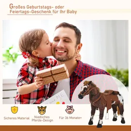Homcom Kinder Reitpferd braun
