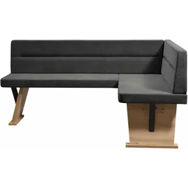 Home Affaire Eckbank HOME AFFAIRE "Laros", grau (anthrazit, dekor eiche ontario), B:182cm H:87,5cm T:141cm, Massivholz, Spanplatte, Sitzbänke, Eckbank, Bezug in verschiedenen Qualitäten und Farben
