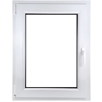 ECOPROF Kellerfenster | Langlebiges Kunststoff-Fenster | Maße 70x90 cm (700x900 mm) | Dreh-Kipp Fenster DIN Links | Farbe: Weiss | 70mm Profil