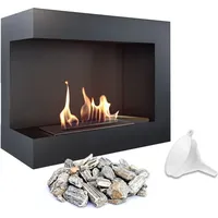 Kratki Wand-Biokamin DELTA 600 schwarz