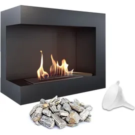 Kratki Wand-Biokamin DELTA 600 schwarz