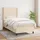 vidaXL Boxspringbett mit Matratze Creme 100x200 cm Stoff - Creme