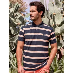 Herren Poloshirt in Rugby-Optik - Classic Navy - XXL