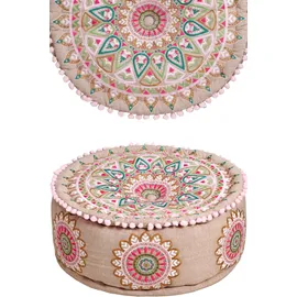 Marrakesch Orient & Mediterran Interior Pouf Baumwolle ø 50 cm Mehrfarbig