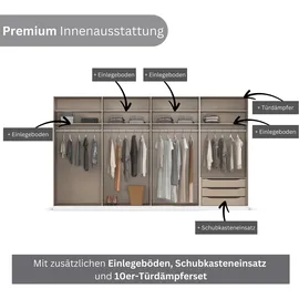 Rauch Wäscheschrank AVOLA 360 x 229 x 54 cm Weiß/Schwarz