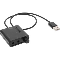 InLine USB zu HQ Audio Konverterkabel, Kopfhörerverstärker, Schwarz