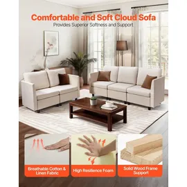 Vevor Ecksofa 5 Sitzer  Beige