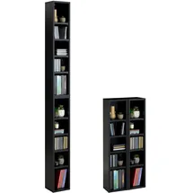 CARO-Möbel CD-Regal 20 x 17 x 186 cm Schwarz